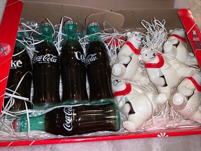 Coca-Cola Christmas String Light Set 10 Lights 6 Coke Bottles and 