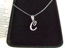 Initial 'C' Shar Diamond Necklace Charm by Avon NEW in Gift Box