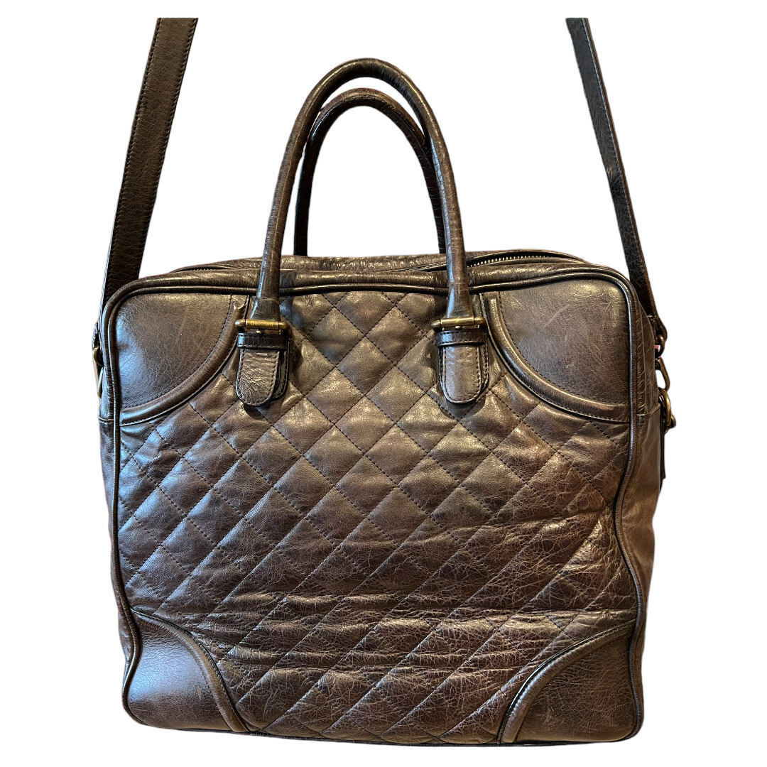 Authentic Belstaff MEN’S LARGE SQUARE Blackbrown Leather Shoulder Bag Rare image 4