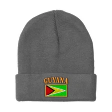 Beanies for Men Guyana Flag Embroidery Winter Hats Women Acrylic Skull Cap