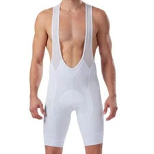 Plain Color White Laser Cut Cuff Professional Bike Cycling Bib Shorts for Men...