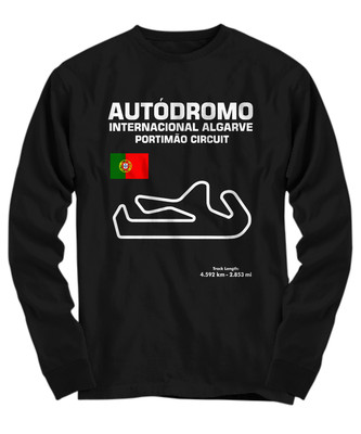 Autodromo Internacional Algarve Portimao Circuit Track Outline Shirt - Long Slee