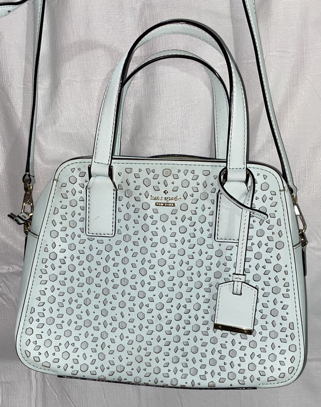 Kate Spade Laser Cut Mint Green Bag Gem