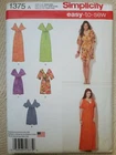 Very Easy V-Neck Pullover Dress Sewing Pattern (Sizes XXS-XXL) Simplicity 1375