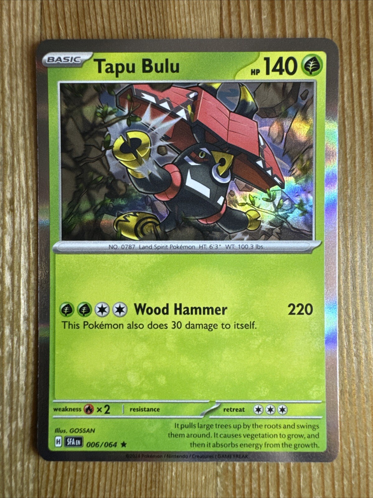 Pokemon TCG: Tapu Bulu 006/064 RARE Holo - Shrouded Fable NM