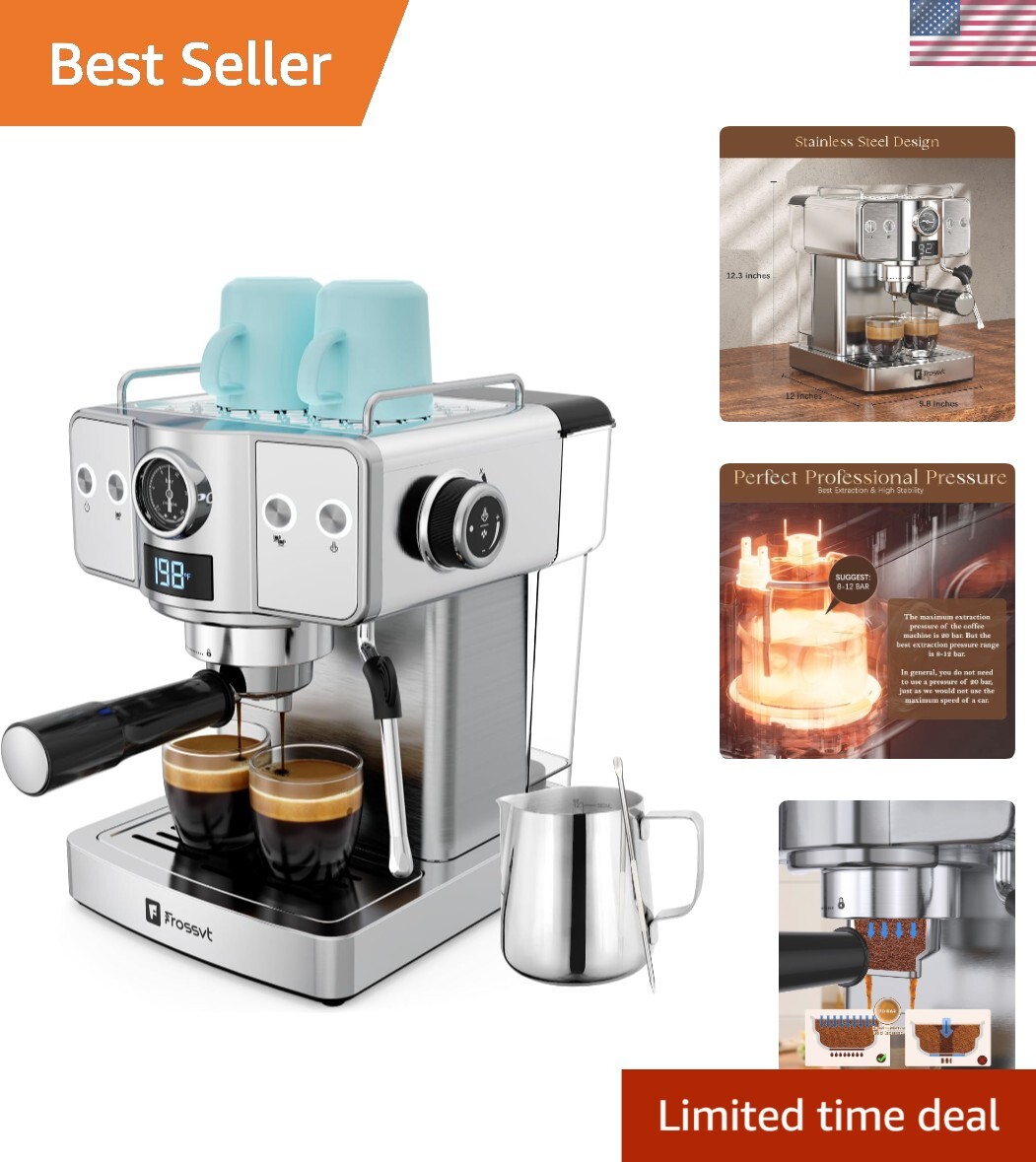 1350W Espresso Machine with Professional Milk Frother & 60oz Water Capacity