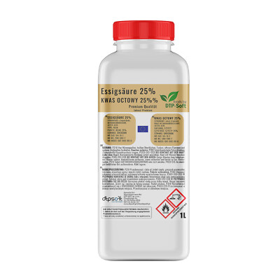 1l Essigsäure Klimaneutral 25% TOP Qualität Essigessenz 1 liter Entkalker