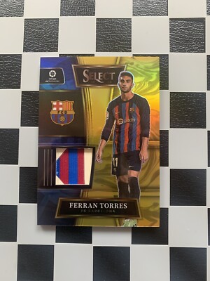 2022-23 Panini Select La Liga Swatches Ferran Torres Gold /10 FC Barcelona