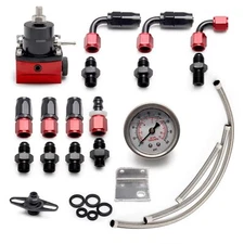 Universal Adjustable Fuel Pressure Regulator Kit 0-100psi Guage AN6 Fitting New