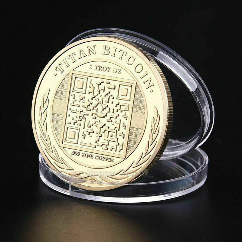 Physical Gold Plated Titan Commemorative Coin BTC Bitcoin Collectible Golden E