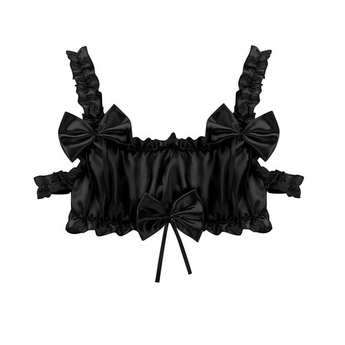 Set Reggiseno Uomo Sissy Frilly Arruffato Senza Ferretto Bralette con Mutandine Set Lingerie - Foto 5 di 48