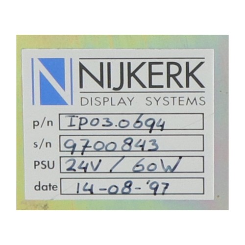 Nijkerk Display Systems IP03.0694 Display Systems Touch Used UMP - Picture 2 of 5