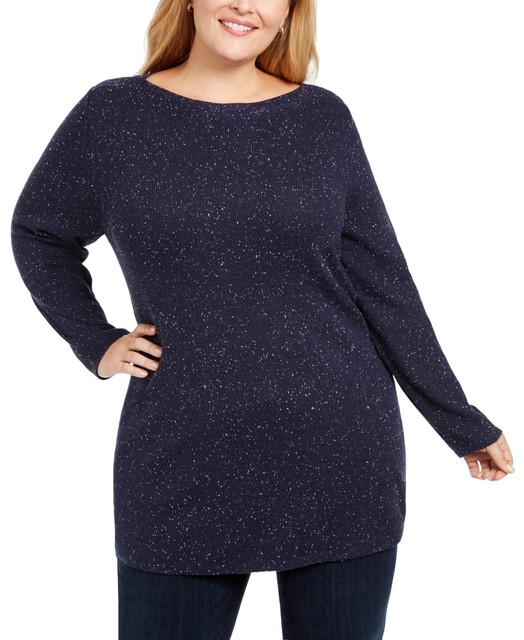 Karen Scott Plus Size Curved Hem Long 
