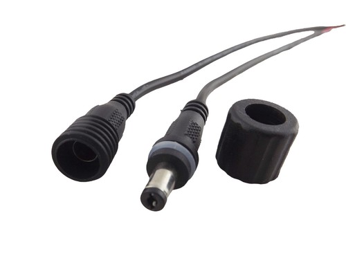1 set LED 5.5mm x 2.1mm Male to Female DC Power Connector Waterproof Cable Black - Picture 6 of 6