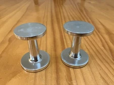 Lot of 2 Dual Sided Aluminum Coffee Tampers 50 & 55mm NICE PAIR