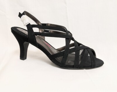 ROS HOMMERSON 75039-97 LACEY BLACK MICRO TOUCH FABRIC DRESSY SANDAL 8M
