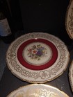Set of 6 Continental Ivory  Bavaria Floral with Red Trim 10 1/2" Dinner Plates — photo 4