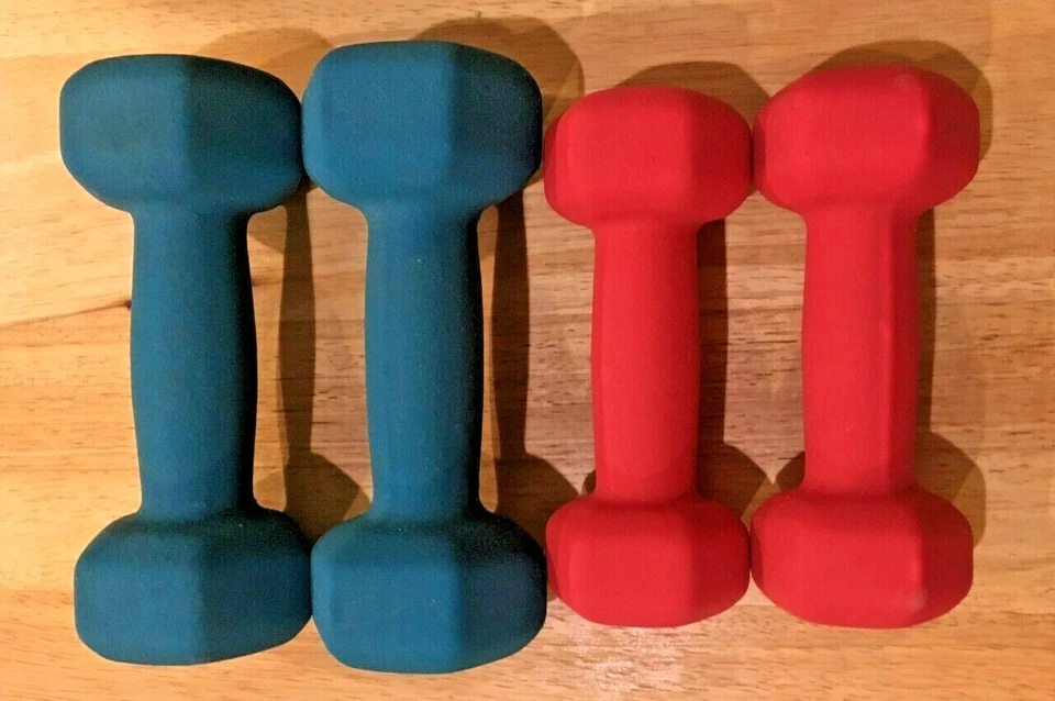 Juego de pesas con mancuernas de neopreno CAP lote de pares de 5 lb y 3 lb Foto 2 de 2