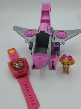 Paw Patrol Dino Rescue Skye  s Deluxe Rev Up Vehicle Action Toy W/ Figure  Watch