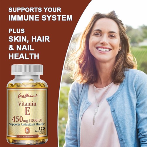 Vitamin E 1000 IU 450mg Capsules - Supports Skin Health, Anti-Aging, Antioxidant - Picture 3 of 13