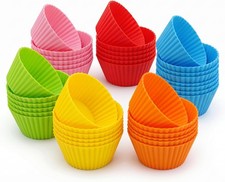 Baking Cups 24 Pack, Multi-color Reusable Silicone Cupcake Liners,