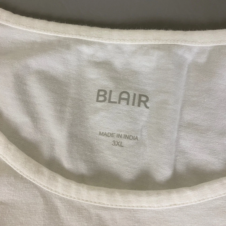 Camiseta Top Blair Para Mujer Talla 3XL Blanca Mezcla Algodón Manga Corta Informal Foto 3 de 4