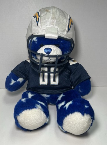 Build A Bear San Diego Chargers Bear Plush NFL Helmet Jersey 18”