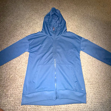 Mondetta Women s S Blue Fleece Hoodie Full Zip Hood Pockets Drawstring