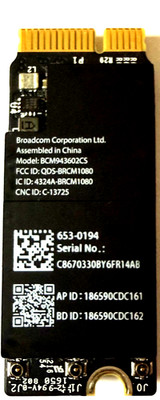 WiFi Bluetooth Airport Card 653-0194 BCM943602CS for Macbook Pro 15''  A1398 2015