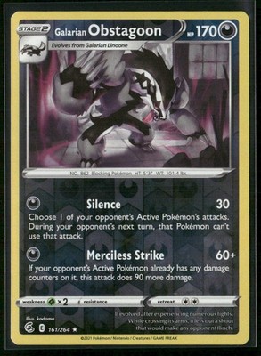 Galarian Obstagoon SWSH08: Fusion Strike 161/264 Reverse Holo NM
