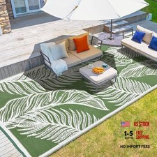 Outdoor Rug, 9x18ft Waterproof Reversible Mat Indoor Outdoor Rugs Carpet,