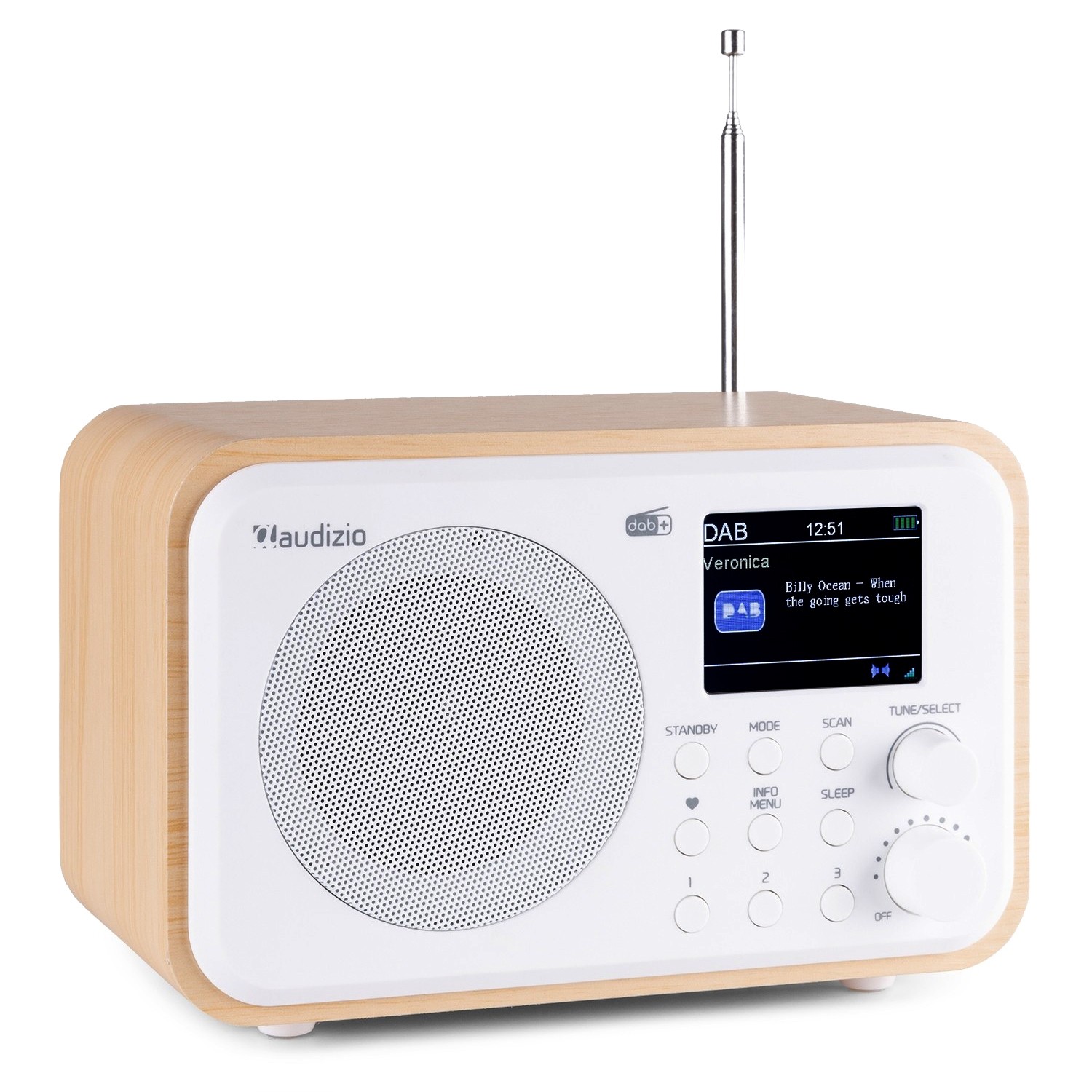 Audizio 102.210 Milan Portable DAB+ Radio with Bluetooth - Stylish White Design