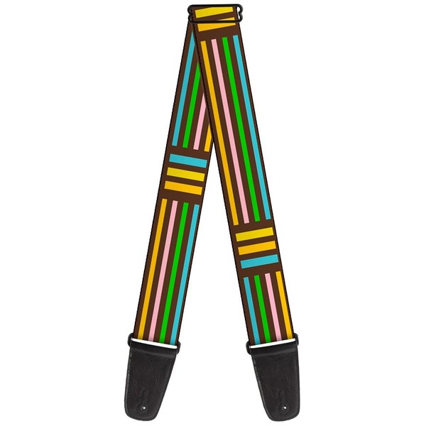 Guitar Strap - Stripe Blocks Brown/Multi Pastel (Us Import) ACC NEU-image