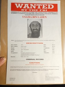Original USAMA BIN LADEN FBI wanted Poster 3-29-99