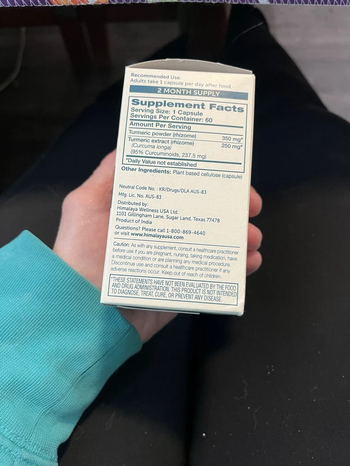 Suplemento de Cúrcuma del Himalaya 95 con Curcumina/Curcuminoides 30 Cápsulas Envío Gratis Foto 2 de 3