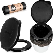 5 Gallon Bucket Toilet Seat with Lid Camping Bucket Toilet Seat with Bags Por...