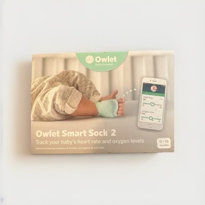 Owlet Smart Sock 2 Baby Monitor Set w/ Base, Charger, Heart Rate & O2