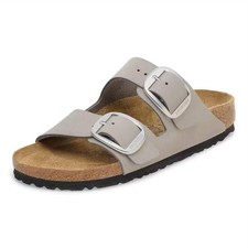 Birkenstock Men's Arizona Big Buckle Oiled Leather Sandal Stone Coin