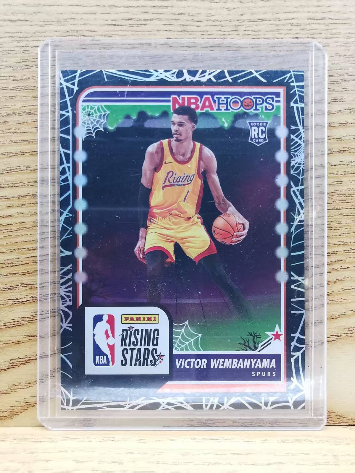 2023-24 Victor Wembanyama Panini Haunted Hoops Spider Web Holo Rising Stars RC