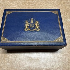 Vintage or Antique Dieu Et Mon Droit Faux Leather Box 17 x 11 x 6