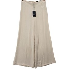 Adrianna Papell Womens S Wide Leg Pull On Airflow Pants in Cannoli Cream NWT