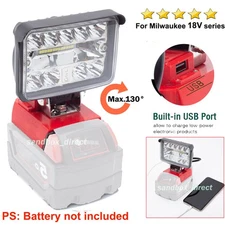 LED Work Light For Milwaukee 18 Volt Lithium Ion Cordless Battery w/USB port