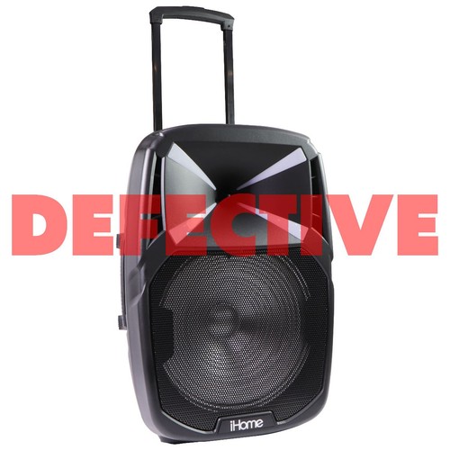 DEFECTIVE iHome 200W Portable Bluetooth Karaoke Party Speaker with Lights & 15-i
