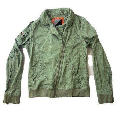Volcom Green Jacket Women s Medium Zip Up Skate Surf Y2K Sleeve Pocket