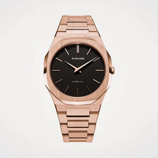 D1 Milano Ultrathin Quarz Armbanduhr Edelstah...