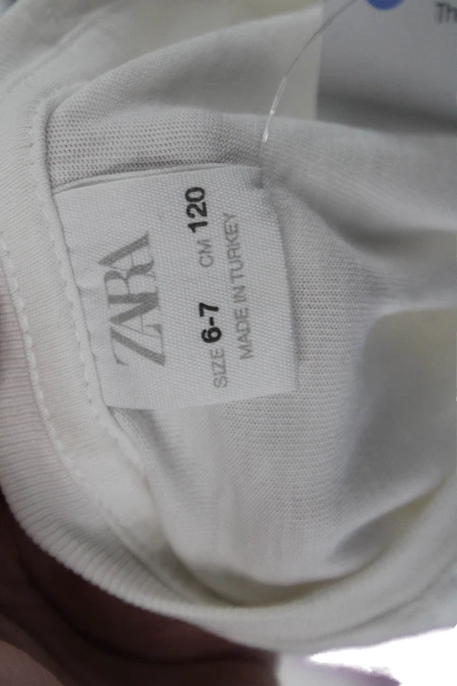 Zara Girls Short Sleeve Crew Neck Los Angeles Summer 1997 Tee Shirt White 6-7 - Image 3 of 3
