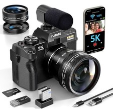 NBD 5K 48MP Vlogging Camera with 16X Autofocus, WiFi & 32GB TF Card Included
