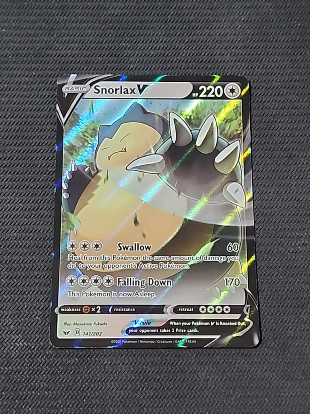 Pokemon Sword & Shield "Snorlax V" 141/202 / Ultra Rare / Near Mint