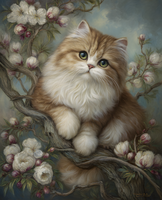 #ad 8x10 Cat On Branch Of A Tree Art Print Wall Decor 252777653 $7.95