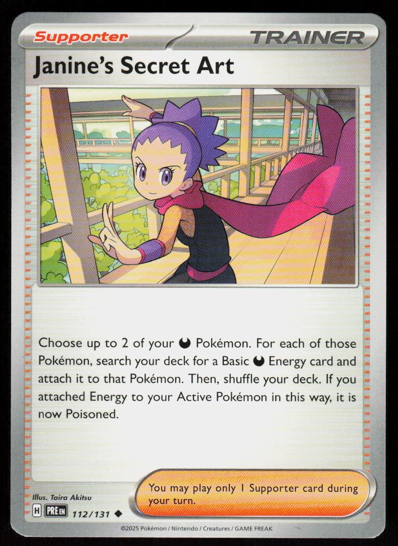 Janine's Secret Art 112/131 Uncommon Prismatic Evolutions Pokemon Near Mint